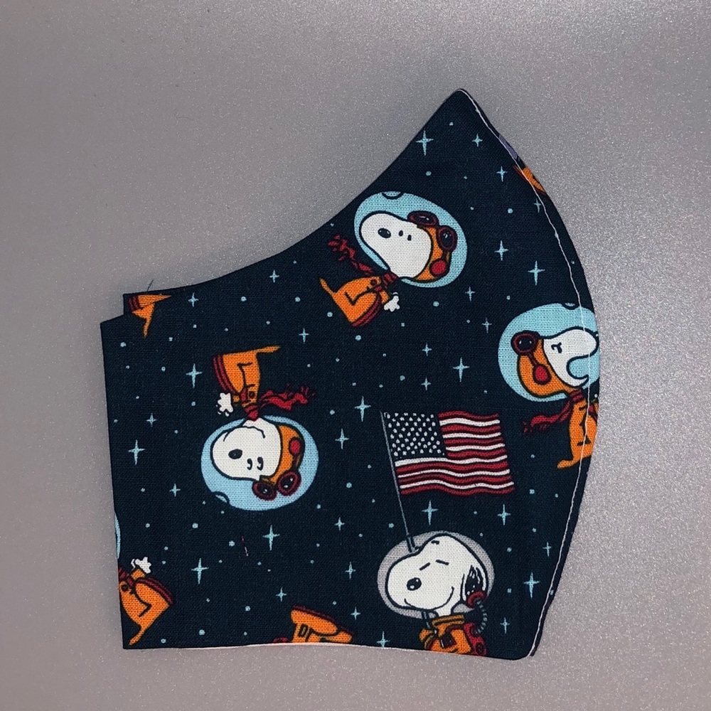 Snoopy in space fabric facemask